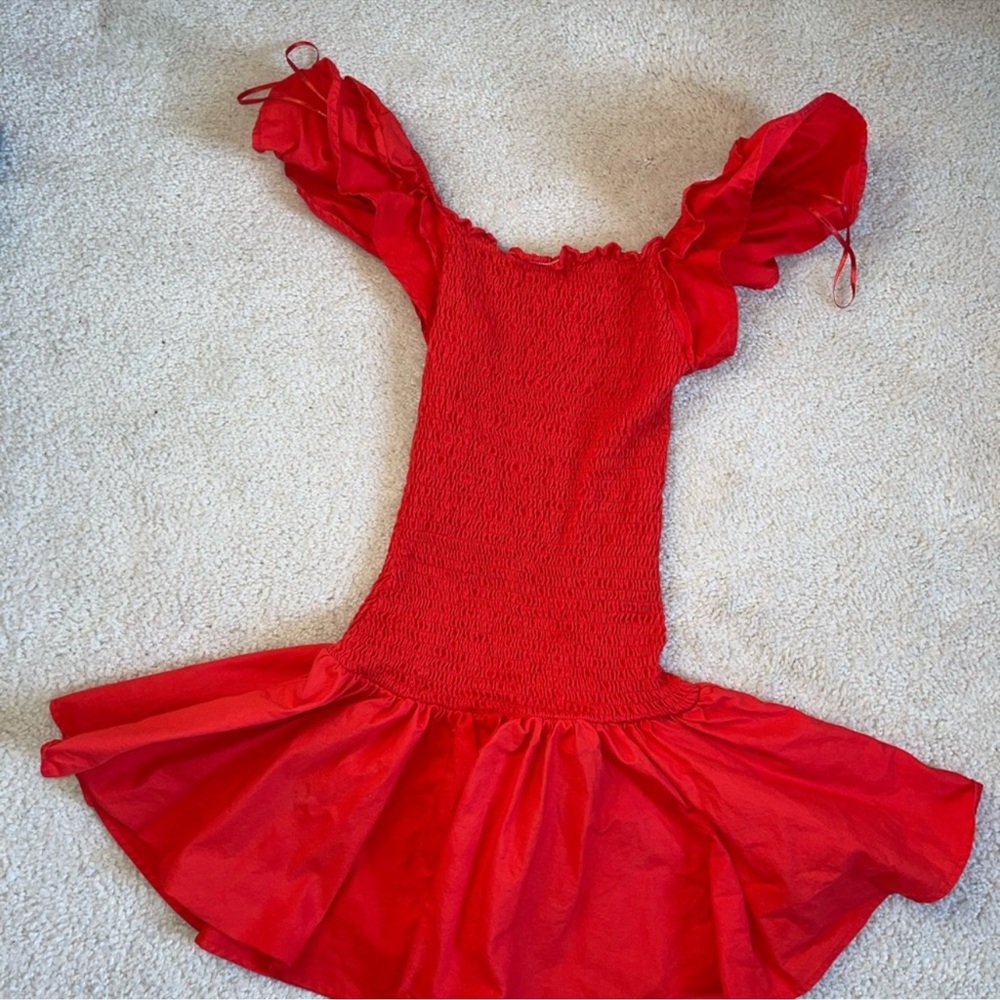 Fun and flirty red Zara dress, worn once! Size small, Excellent condition